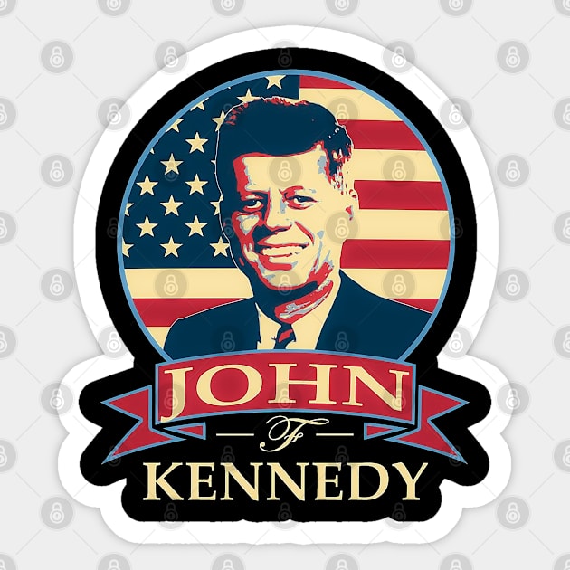 John Of Kennedy Retro Sticker by DarkFeather